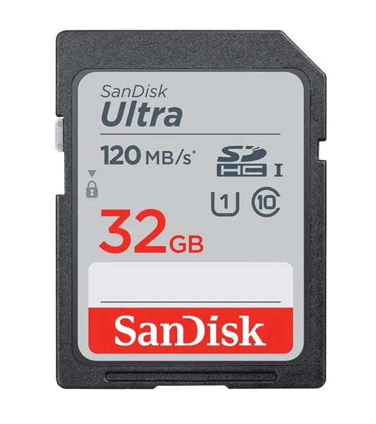 (LS) SanDisk Ultra 32GB SDHC SDXC UHS-I Memory Card 120MB/s Full HD Class 10 Speed Shock Proof Te...
