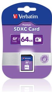 Verbatim SDXC 64GB (Class 10 UHS-I) Up to 45MB/Sec 300X read speed - Flash Memory
