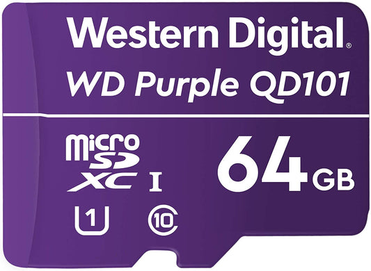 Western Digital WD Purple 64GB MicroSDXC Card 24/7 -25°C to 85°C Weather  Humidity Resistant for...