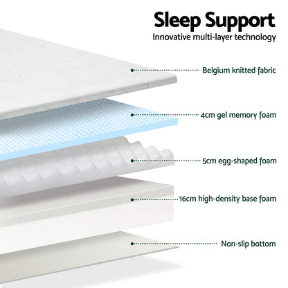 Giselle Bedding Memory Foam Mattress Bed Cool Gel Non Spring 25cm King Single - Image 6