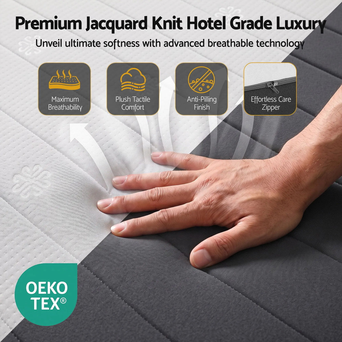 Giselle 18cm Double Memory Foam Mattress Dual Feel Reversible Charcoal Foam - Image 5