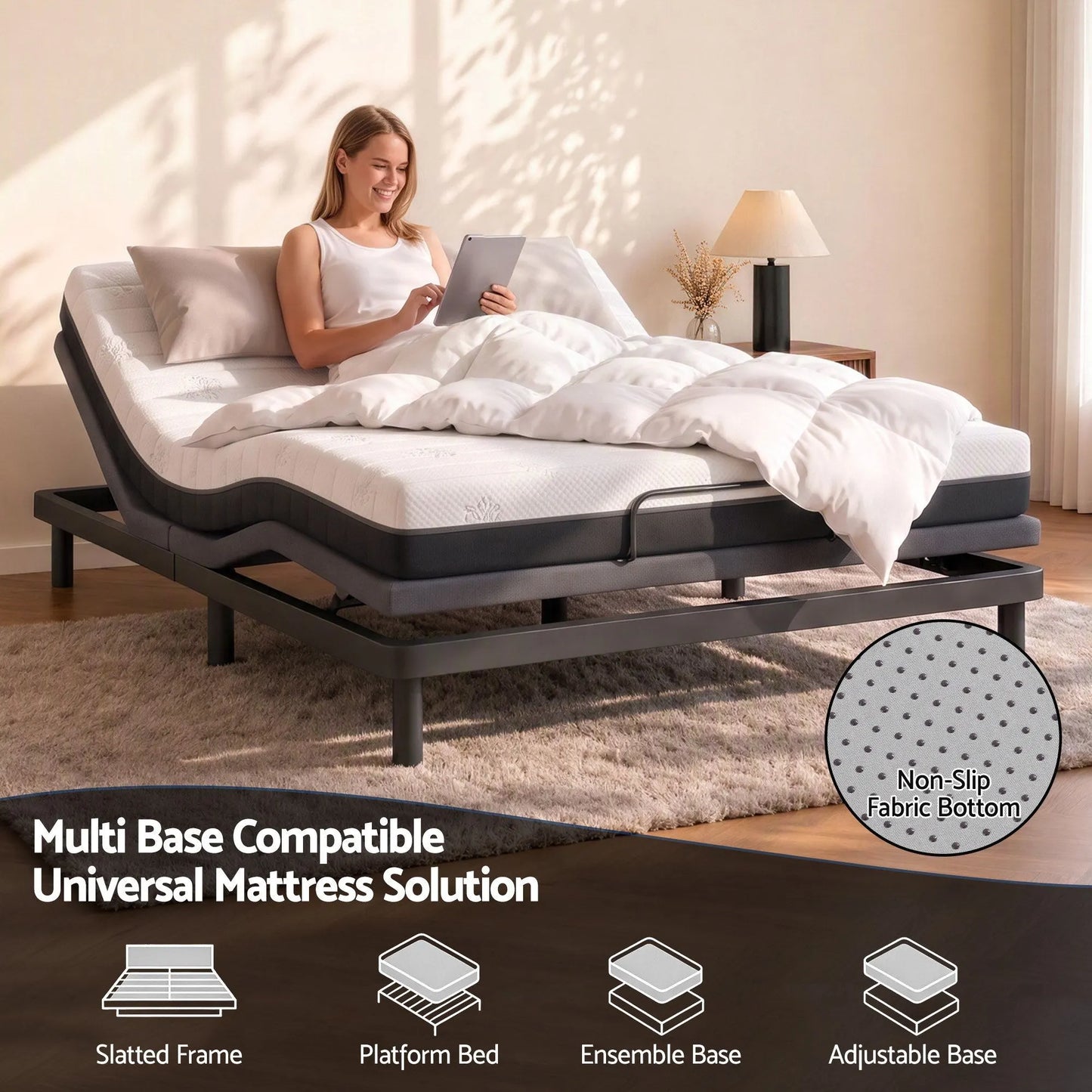 Giselle 18cm Queen Memory Foam Mattress Dual Feel Reversible Charcoal Foam - Image 7
