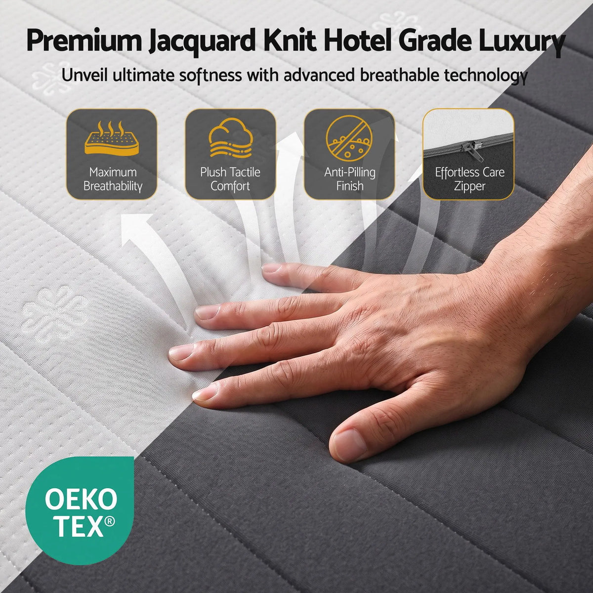 Giselle 18cm Single Memory Foam Mattress Dual Feel Reversible Charcoal Foam - Image 5