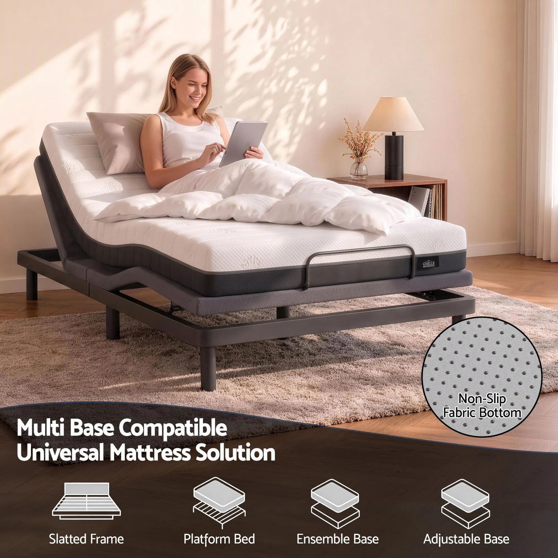 Giselle 18cm Single Memory Foam Mattress Dual Feel Reversible Charcoal Foam - Image 7