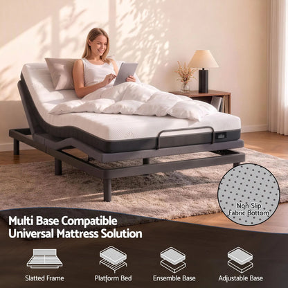 Giselle 18cm Single Memory Foam Mattress Dual Feel Reversible Charcoal Foam - Image 7