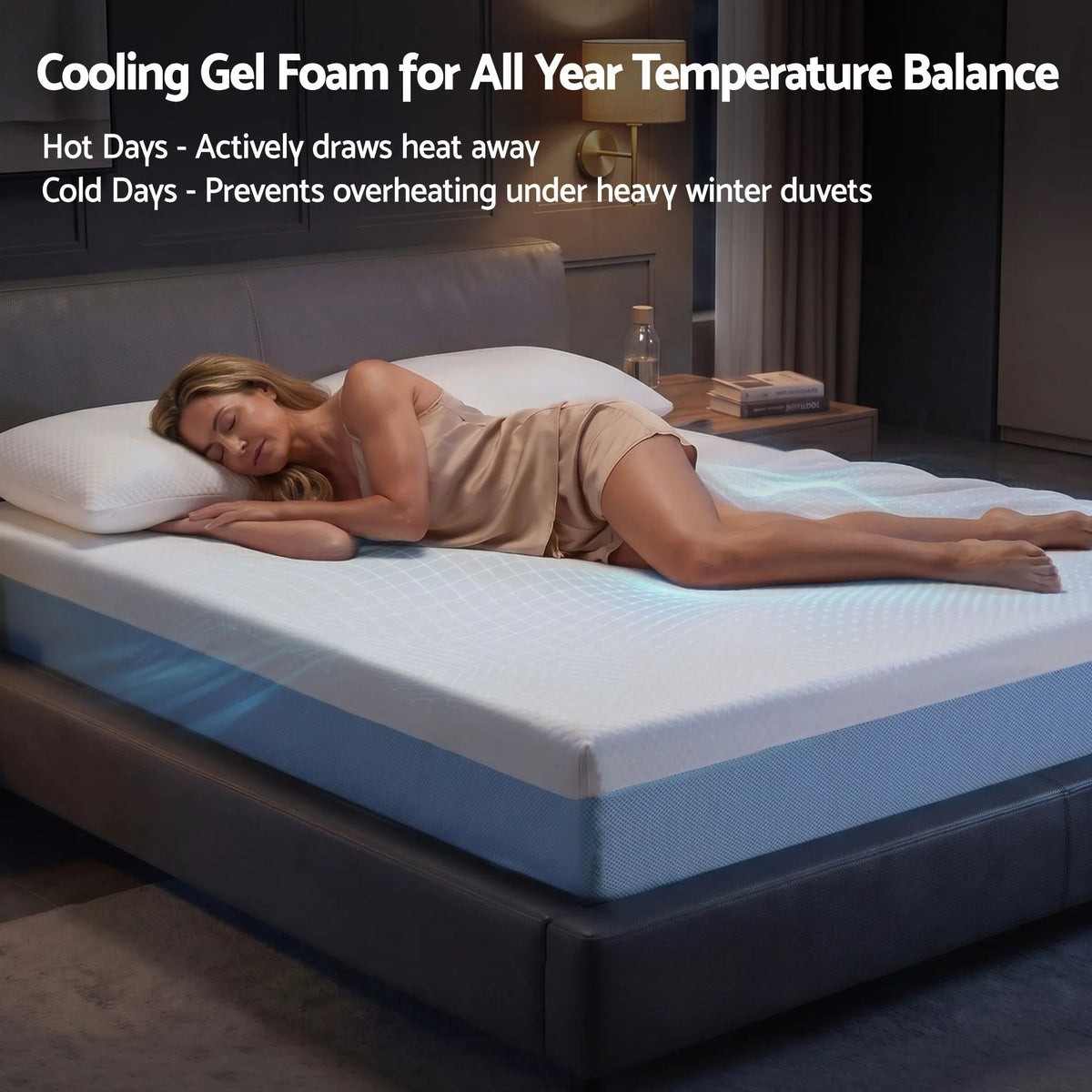 Giselle 22cm Cooling Gel Memory Foam Mattress Double Medium Firm - Image 3