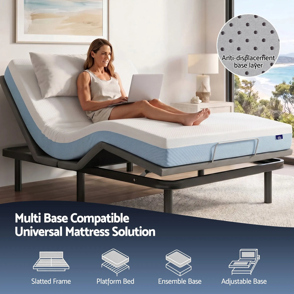 Giselle 22cm Cooling Gel Memory Foam Mattress Single Medium Firm - Image 8