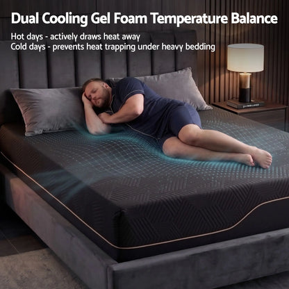 Giselle Double Cooling Memory Foam Mattress Medium Firm with Gel Comfort 30cm - Image 3