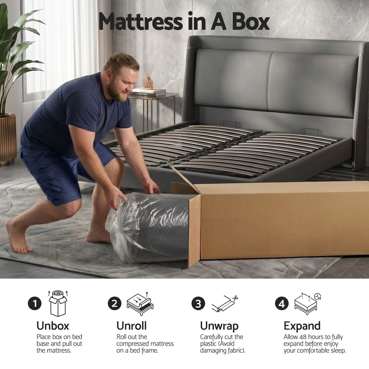 Giselle Double Cooling Memory Foam Mattress Medium Firm with Gel Comfort 30cm - Image 9