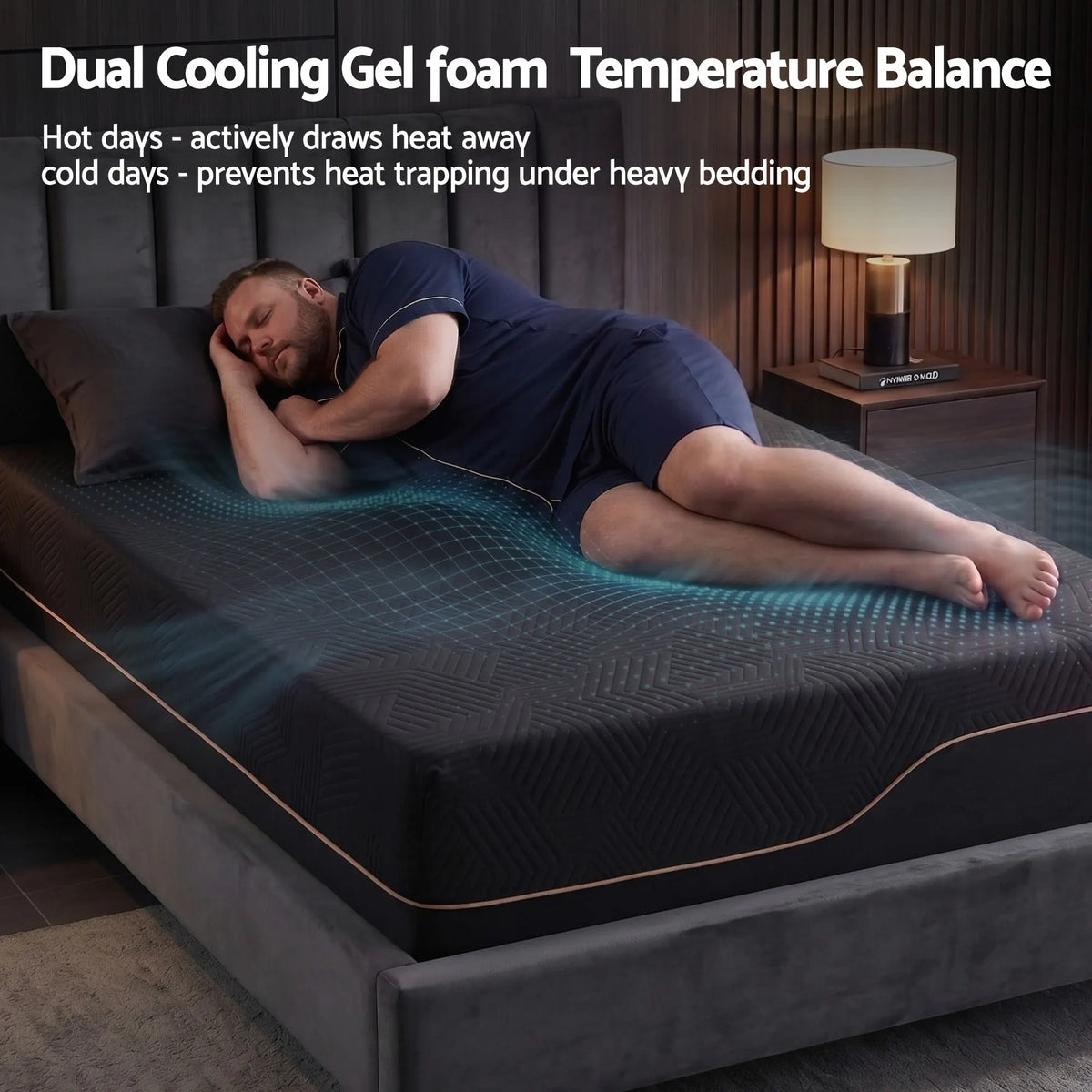 Giselle Single Cooling Memory Foam Mattress Medium Firm with Gel Comfort 30cm - Image 3