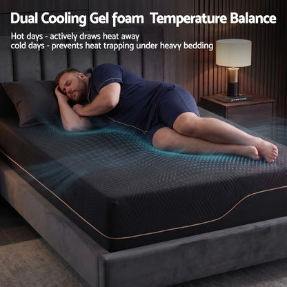 Giselle Single Cooling Memory Foam Mattress Medium Firm with Gel Comfort 30cm - Image 3