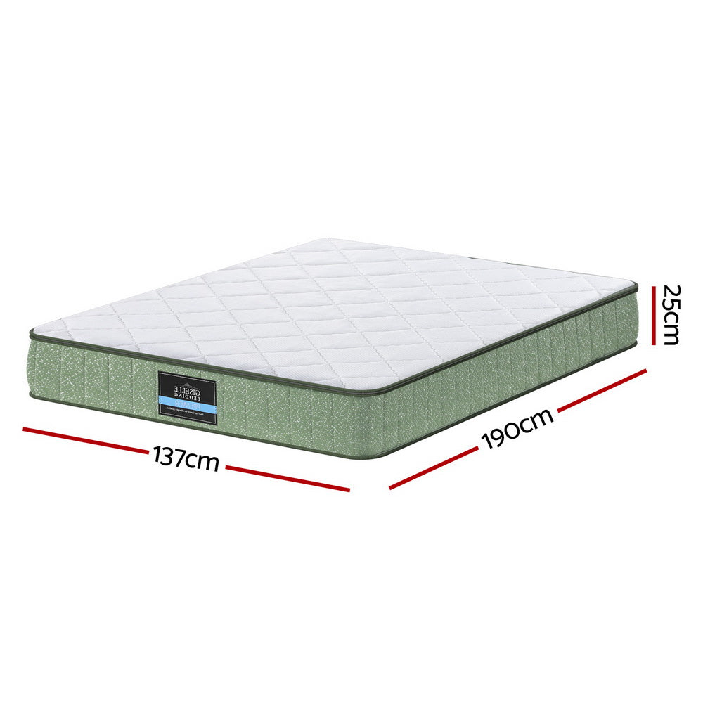 Giselle 25cm Memory Foam Mattress Dual Layer Zipper Cover Cool Charcoal Foam Mattresses Double - Image 2