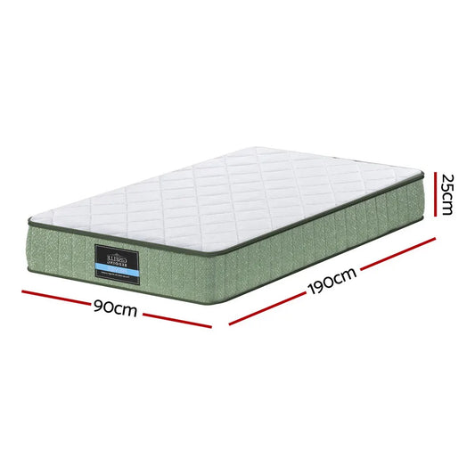 Giselle 25cm Memory Foam Mattress Dual Layer Zipper Cover Cool Charcoal Foam Mattresses Single - Image 2
