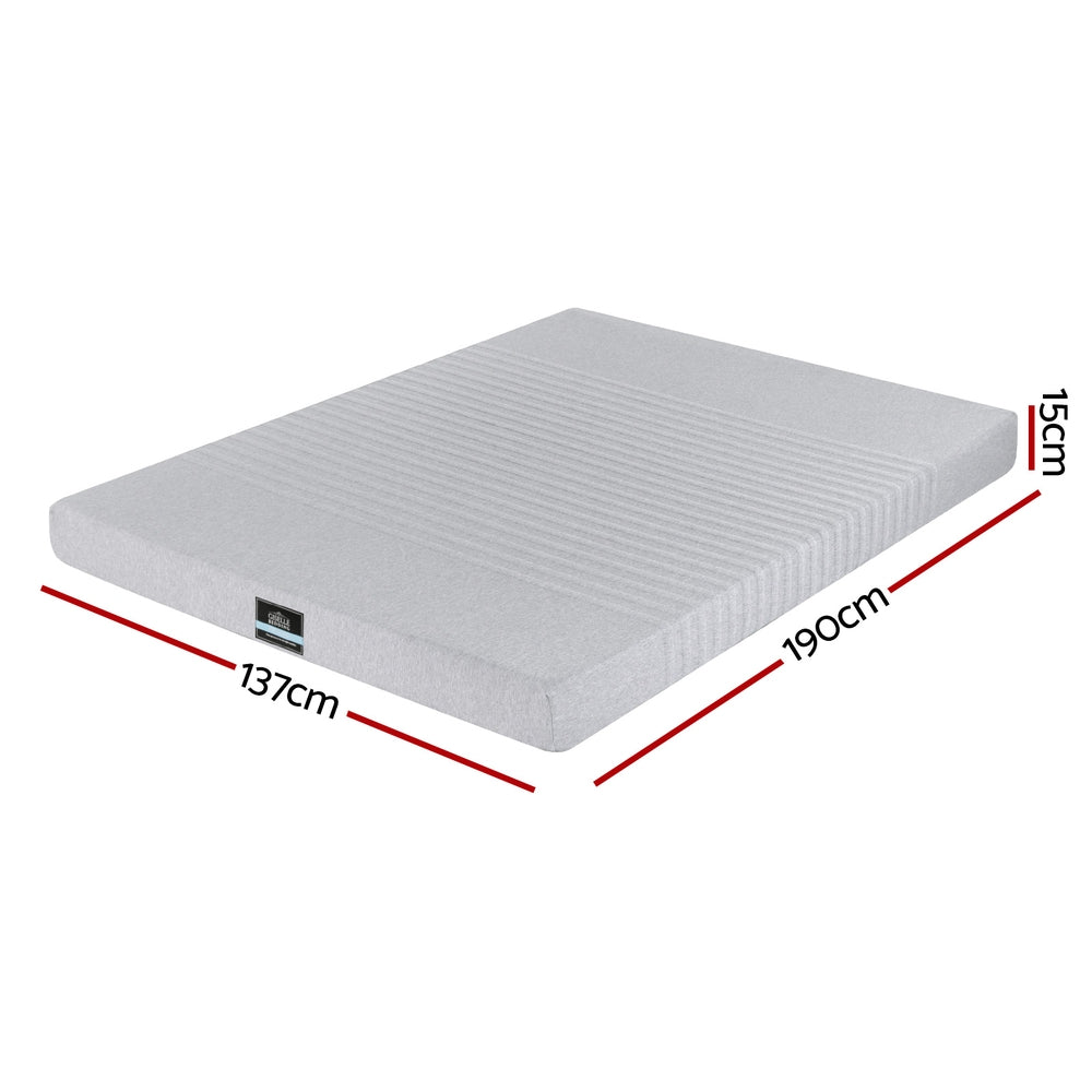 Giselle Bedding Cool Gel Memory Foam Mattress Charcoal 7-Zone Washable Bamboo Cover 15cm Double - Image 3