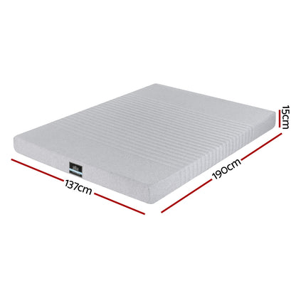 Giselle Bedding Cool Gel Memory Foam Mattress Charcoal 7-Zone Washable Bamboo Cover 15cm Double - Image 3