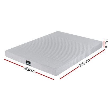 Giselle Bedding Cool Gel Memory Foam Mattress Charcoal 7-Zone Washable Bamboo Cover 15cm King - Image 2