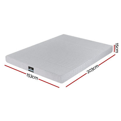 Giselle Bedding Cool Gel Memory Foam Mattress Charcoal 7-Zone Washable Bamboo Cover 15cm Queen - Image 3