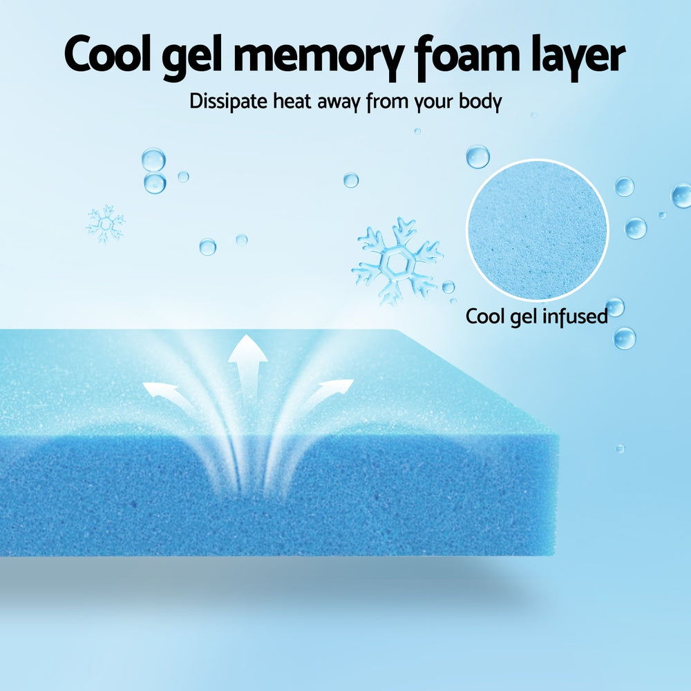 Giselle Bedding Cool Gel Memory Foam Mattress Charcoal 7-Zone Washable Bamboo Cover 15cm Single - Image 9