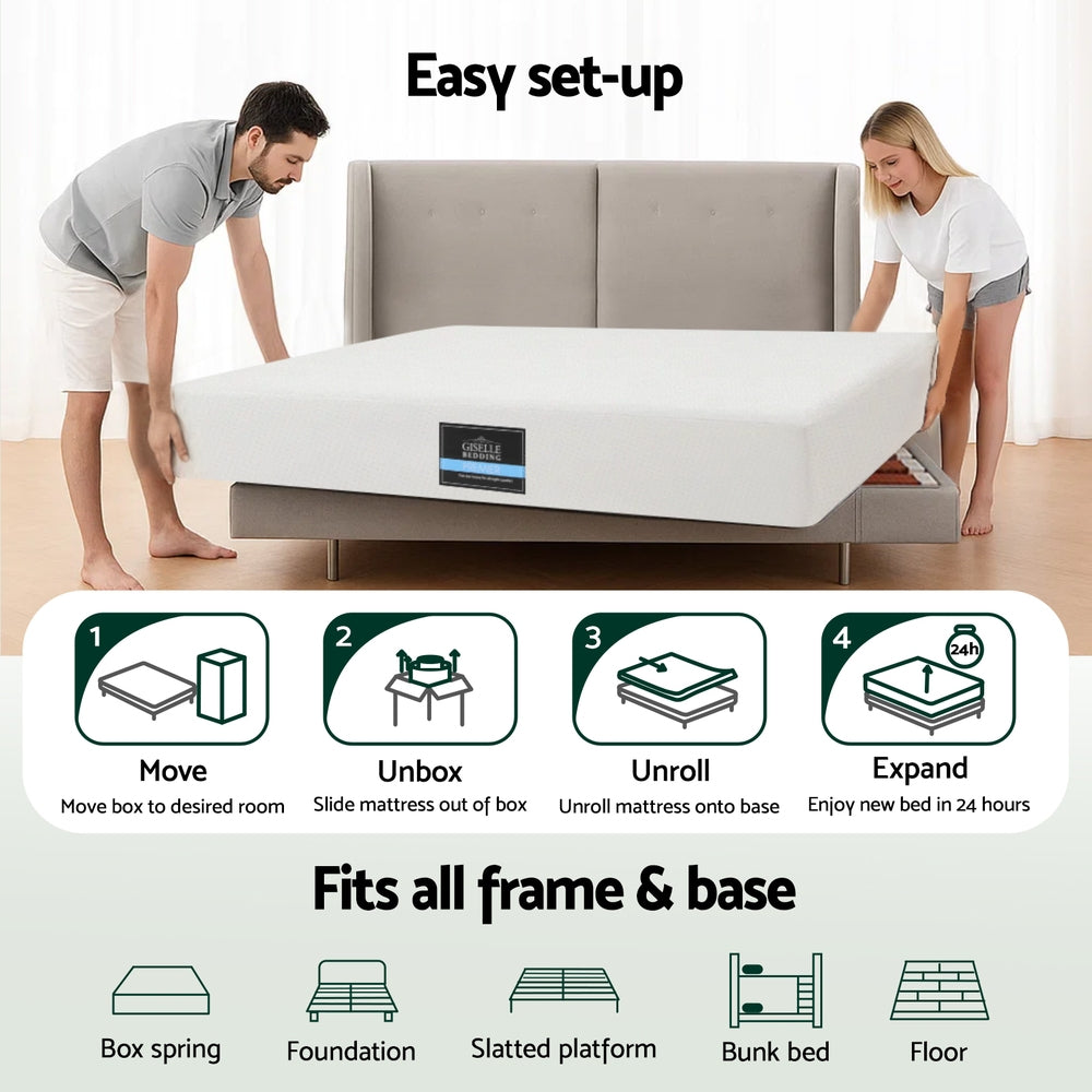 Giselle 20cm Memory Foam Mattress Green Tea Queen - Image 6