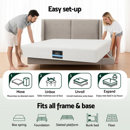 Giselle 20cm Memory Foam Mattress Green Tea Queen - Image 6