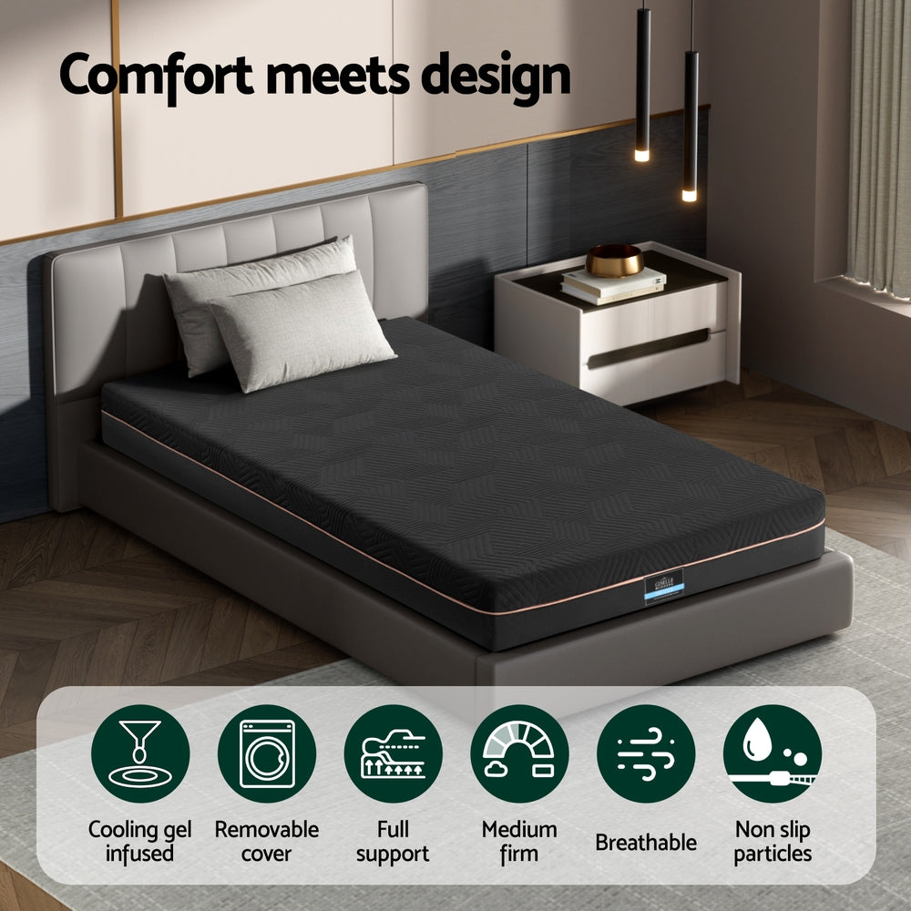 Giselle 18cm Memory Foam Mattress Green Tea Foam Cool Gel Foam Mattresses Single - Image 4