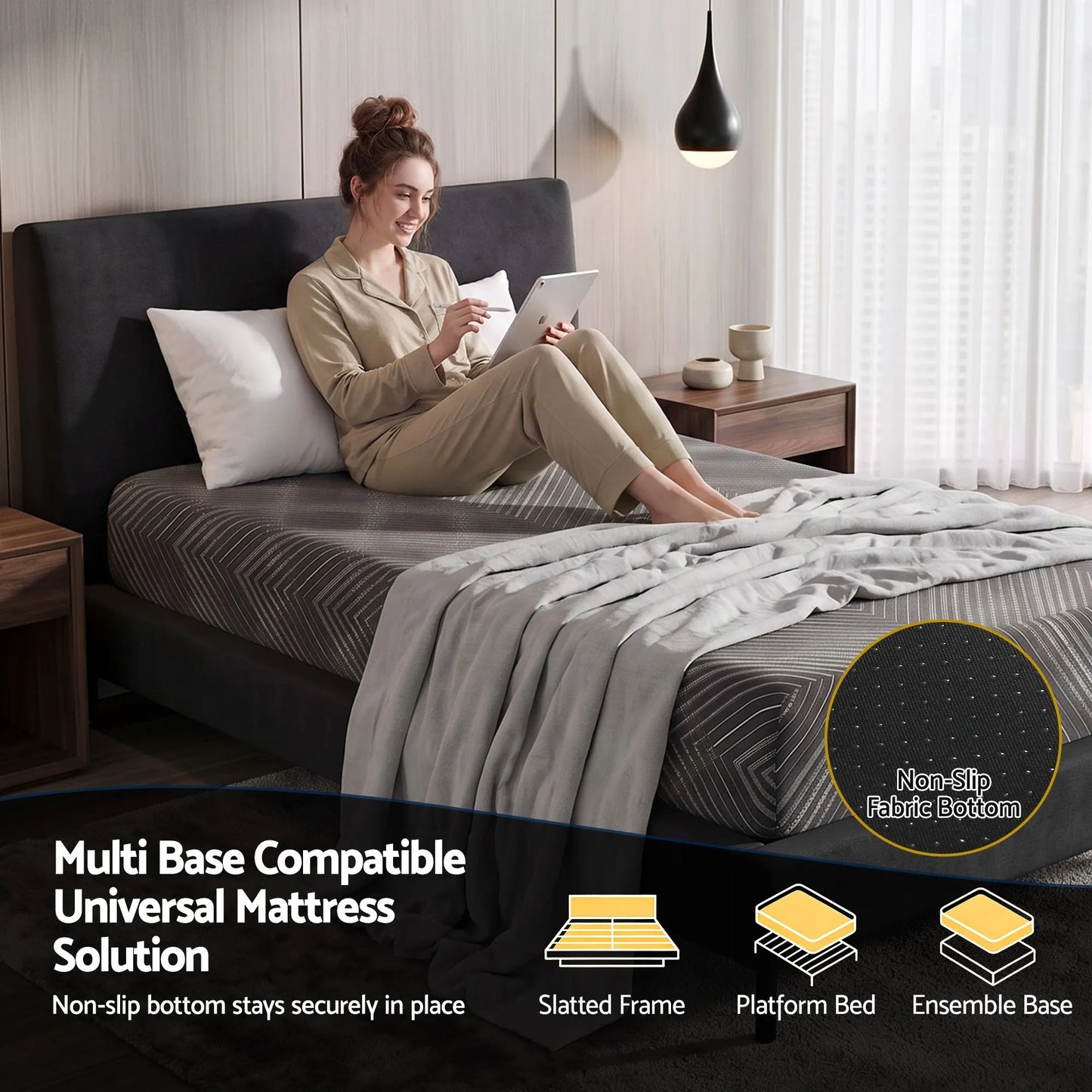 Giselle 25cm King Single Memory Foam Mattress Gel Infused Foam Removable Cover - Image 8