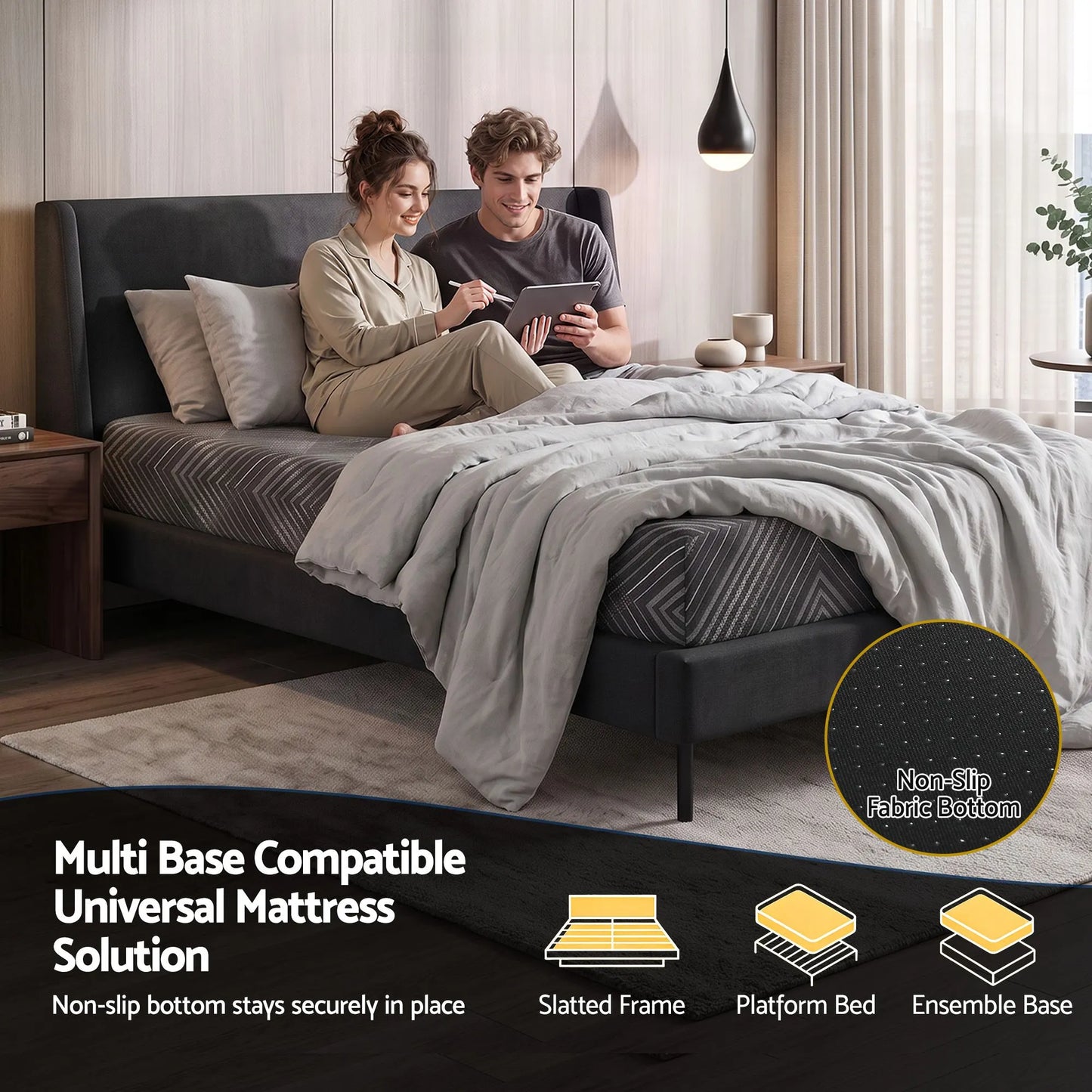 Giselle 25cm Queen Memory Foam Mattress Gel Infused Foam Removable Cover - Image 8