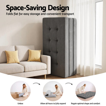 Giselle Double Folding Mattress 15cm Foldable Foam Portable Guest Sofa Bed Camping Mat - Image 8