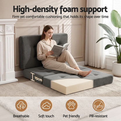 Giselle Single Folding Mattress 15cm Foldable Foam Portable Guest Sofa Bed Camping Mat - Image 6