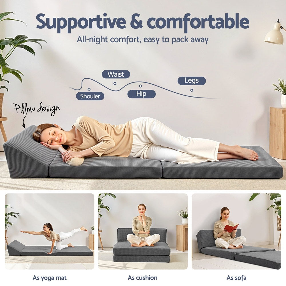 Giselle Foldable Mattress Folding Sofa Bed Trifold Sleeping Camping Cushion Mat - Image 4