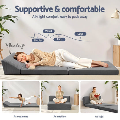 Giselle Foldable Mattress Folding Sofa Bed Trifold Sleeping Camping Cushion Mat - Image 4