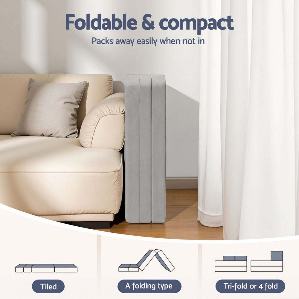 Giselle Foldable Mattress Folding Sofa Bed 4-fold Sleeping Camping Cushion Mat - Image 5