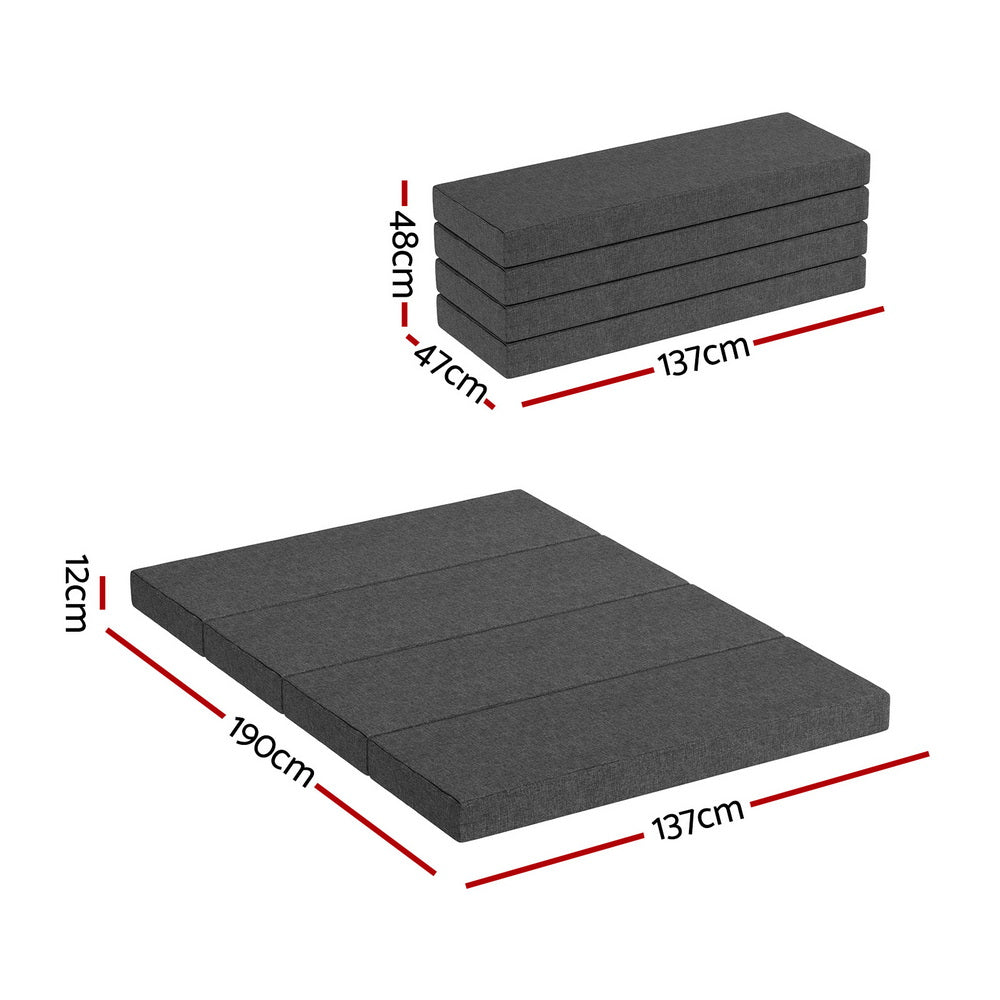 Giselle Bedding Foldable Mattress Folding Foam Mattresses Portable Mat Double - Image 3