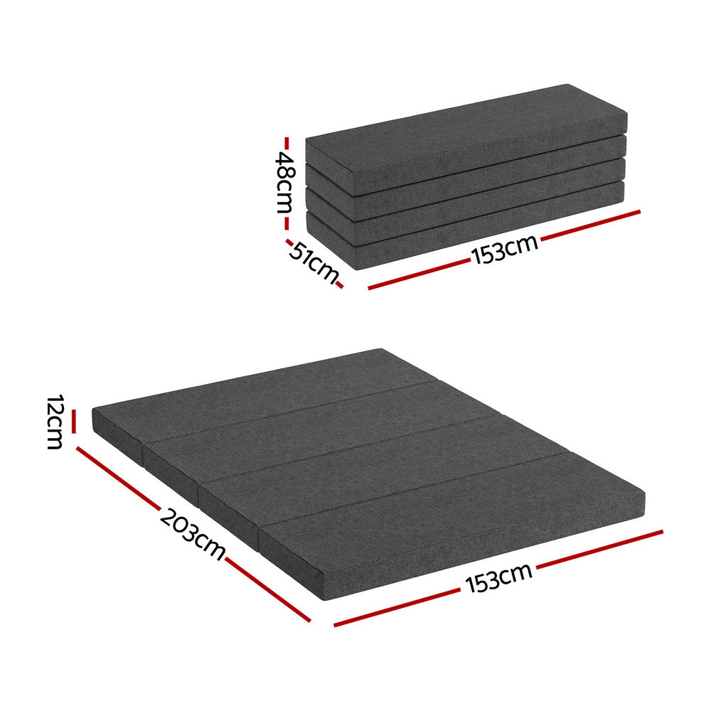 Giselle Bedding Foldable Mattress Folding Foam Mattresses Portable Mat Queen - Image 3