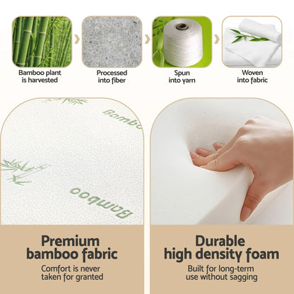 Giselle Folding Mattress 5cm Single Foldable Foam Bamboo Portable Camping Guest Bed Mat - Image 5