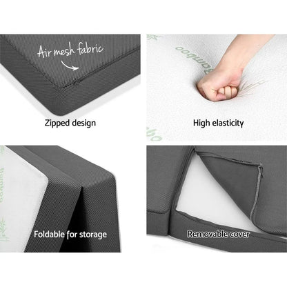 Giselle Bedding Foldable Mattress Folding Foam Single Bamboo - Image 7