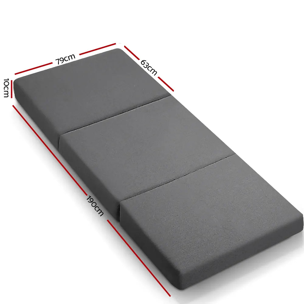 Giselle Bedding Foldable Mattress Folding Foam Bed Single Grey - Image 2