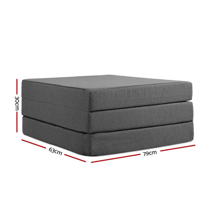 Giselle Bedding Foldable Mattress Folding Foam Bed Single Grey - Image 3
