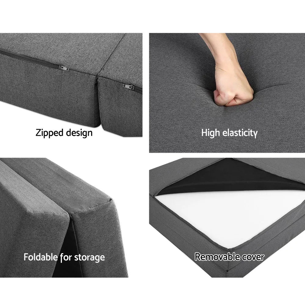 Giselle Bedding Foldable Mattress Folding Foam Bed Single Grey - Image 6