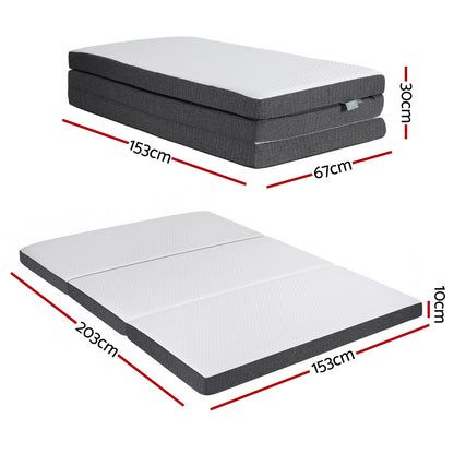 Giselle Bedding Foldable Mattress Folding Sofa Bed Tri-Fold Memory Foam Tencel Queen - Image 3