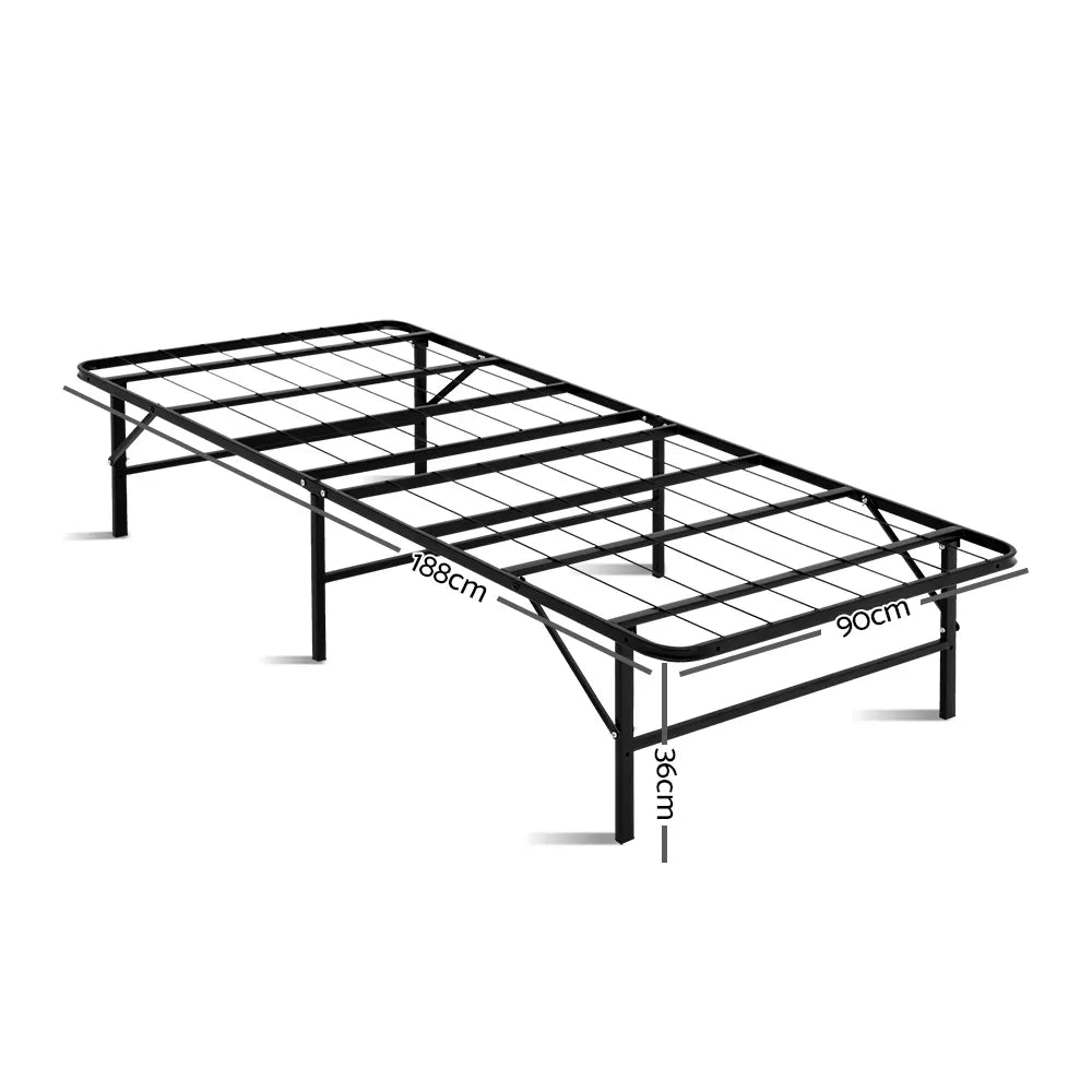 Artiss Folding Bed Frame Metal Base - Single - Image 2