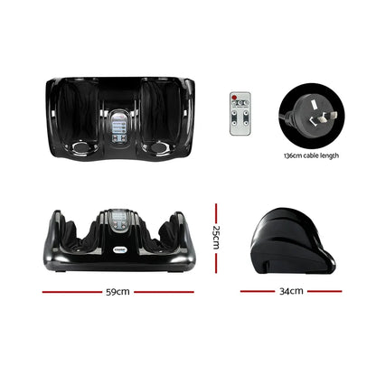 Livemor Foot Massager Shiatsu Massagers Electric Remote Roller Kneading Black - Image 2