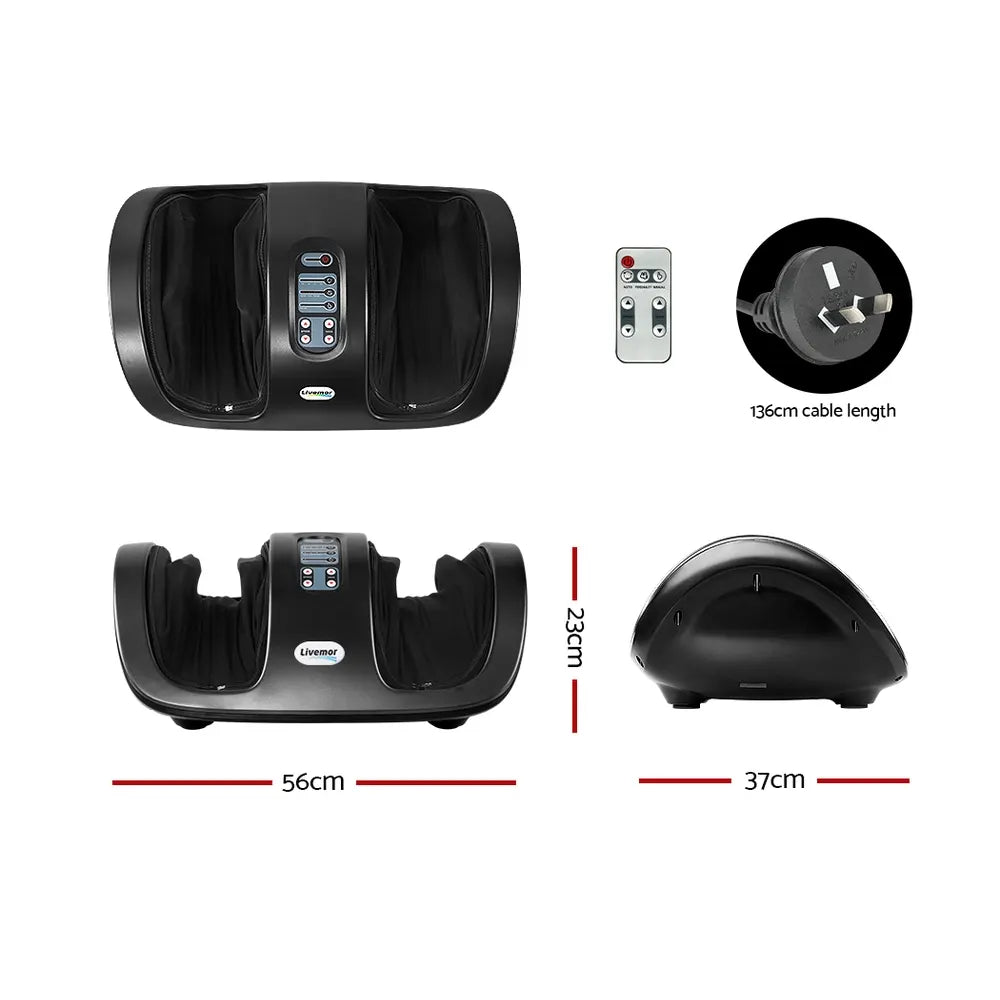 Livemor Foot Massager Shiatsu Massagers Electric Roller Kneading Leg Black - Image 2