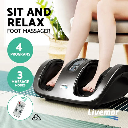 Livemor Foot Massager Shiatsu Massagers Electric Roller Kneading Leg Grey - Image 4