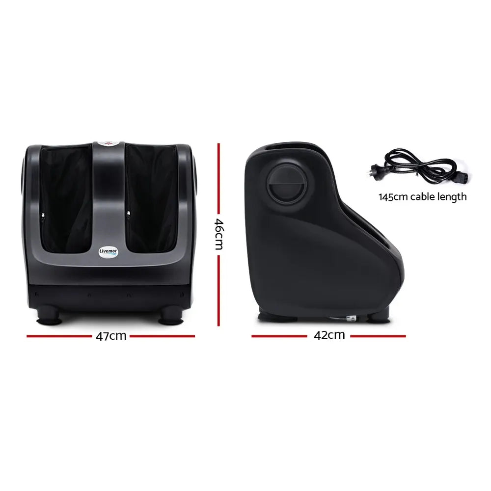 Livemor Foot Massager Shiatsu Massagers Electric Roller Calf Leg Kneading Black - Image 2
