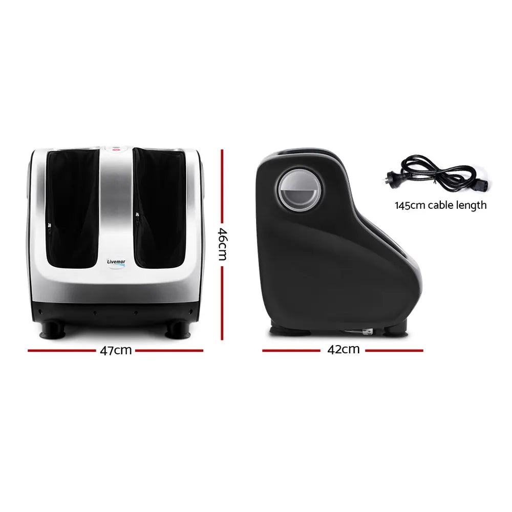 Livemor Foot Massager Shiatsu Massagers Electric Roller Calf Leg Kneading Silver - Image 2
