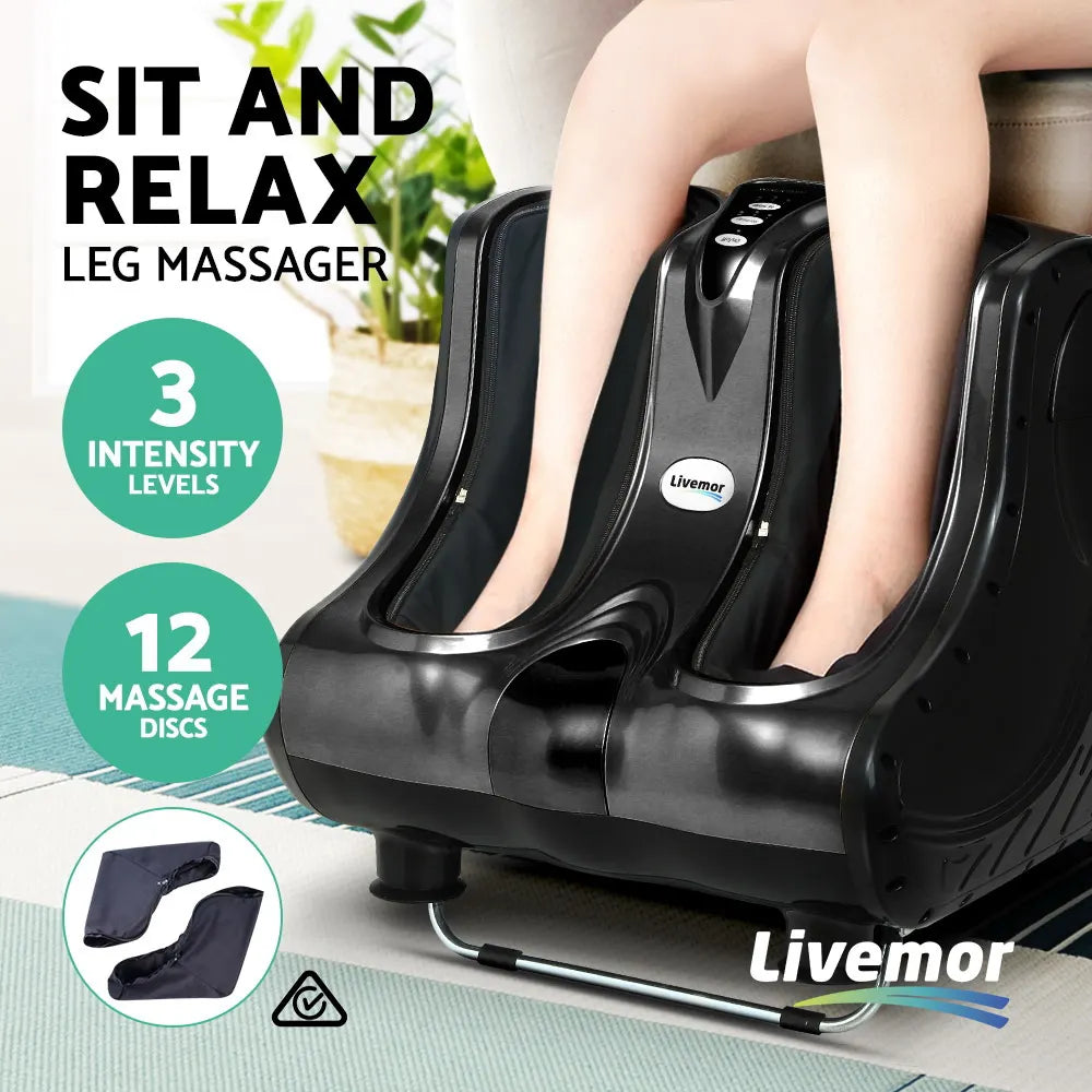 Livemor Foot Massager Massagers Shiatsu Electric Roller Ankle Calf Leg Kneading Black - Image 3