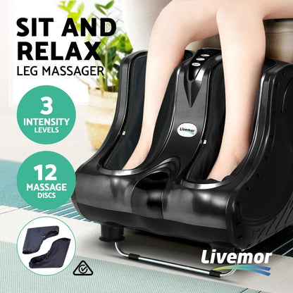 Livemor Foot Massager Massagers Shiatsu Electric Roller Ankle Calf Leg Kneading Black - Image 3