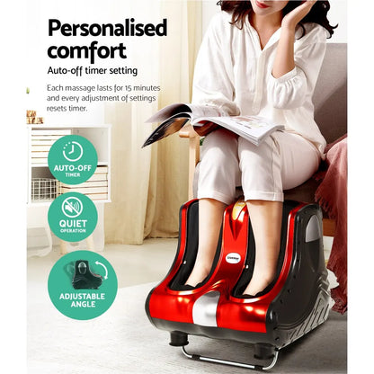 Livemor Foot Massager Massagers Shiatsu Electric Roller Ankle Calf Leg Kneading Red - Image 6