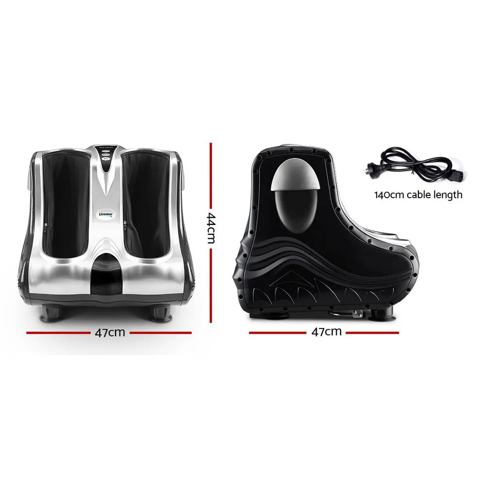 Livemor Foot Massager Massagers Shiatsu Electric Roller Ankle Calf Leg Kneading Silver - Image 2
